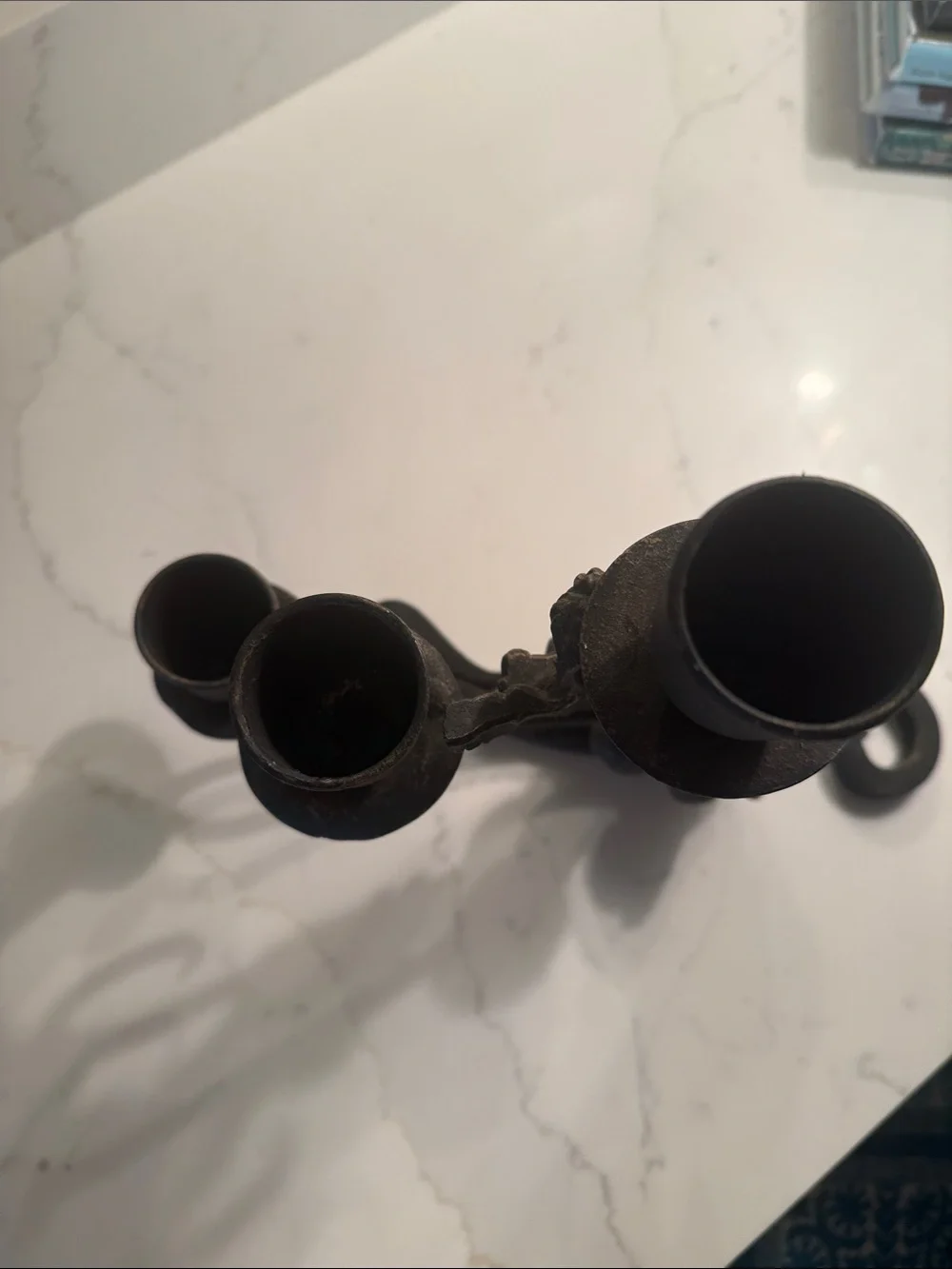 Vintage Wrought Iron Cherub Grapes Metal 3-Arm Candelabra